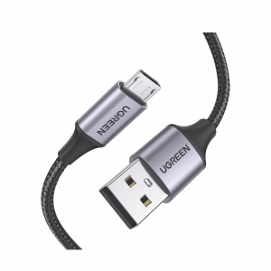 Cable USB-A a Micro USB | 1 Metro (3.28 Pies) | Carga Rápida | QC 3.0/2.0 | FPC | AFC | Transferencia de Datos de 480 Mbps | Recarga hasta 18W | Protección Integrada | Caja de Aluminio | Nylon Trenzado | Color Negro