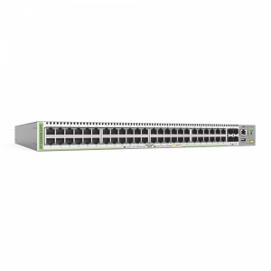 Switch PoE+ Administrable CentreCOM GS980M, Capa 3 de 48 puertos 10/100/1000Mbps + 4 SFP Gigabit, 740 W
