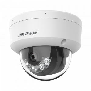 Domo IP 4 Megapixel / Lente 2.8 mm / Dual Light (30 mts IR + 30 mts Luz Blanca) / Micrófono Integrado / Antivandálico IK08 / Motion Detection 2.0 / Exterior IP67 / H.265 / PoE / ONVIF / Micro SD