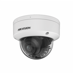Domo IP 4 Megapixel / Lente Mot. 2.7 - 13.5 mm / Dual Light (40 mts IR + 40 mts Luz Blanca) / SSD Integrado 256 GB / 2 Micrófonos Integrados / Alarmas I/O / IP67 / IK10 / WDR 130 dB / PoE + / AcuSense / DarkFighter S /