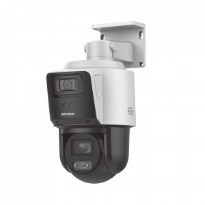 [TandemVu] PTZ IP 4 Megapixel con Cámara Panorámica 4 Megapixel / 4X Zoom / Dual Light (40 mts IR + 30 mts Luz Blanca) / ACUSENSE / IP66  / PoE+ / DARKFIGHTER / Micro SD / Incluye Base para Techo o Pared