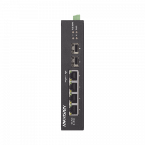 Switch Industrial No Administrable Gigabit / 3 Puertos Gigabit PoE+ (30 W) + 1 Puerto Gigabit PoE++ (60 W) / 2 Puertos SFP / 65 W Total / 48 a 57 VCD / Ideal para Proyectos / 300 Metros de Distancia