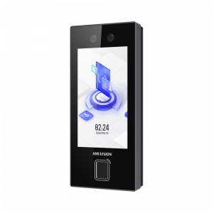 Terminal Facial Min Moe con LECTOR DE HUELLAS y Tarjetas MIFARE / 3000 Rostros / 3000 Huellas / Pantalla 4.5" / Administrable en la Nube con Hik-Connect Teams  / Exterior IP65  / PoE / WiFi / HIK-IA / SIP Estandar