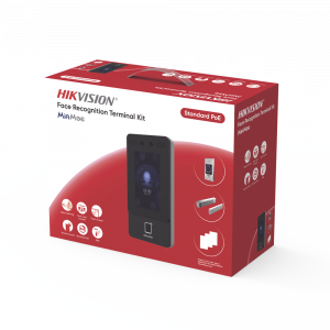 Kit Terminal Reconocimiento Facial / 1500 Rostros + 3000 Huellas + 3000 Tarjetas / Pantalla Táctil 4.3" / 2 MP Gran Angular / PoE + / Alimentación Cerradura / IP65 / Wi-Fi + Audio Bidireccional / Reconocimiento con Mascarilla