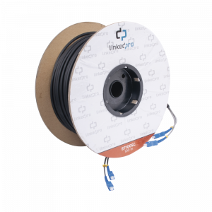 Carrete de Fibra Óptica Monomodo con Conectores SC-SC Duplex, Reforzada con Kevlar, de 100 Metros (328.08 Pies)