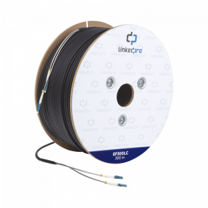 Carrete de Fibra Óptica Monomodo con Conectores LC-LC Duplex, Reforzada con Kevlar, de 300 Metros (984.25 Pies), Para Instalaciones Subterráneas por Tubería