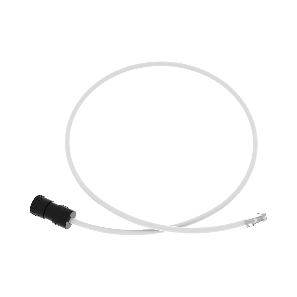 Cable de Conexión en Campo Jack a Plug RJ45, Categoría 6A, CMP (Plenum), 1 Metro (3.28 Pies), Color Blanco