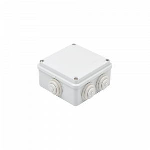 Caja Estanca de PVC Para Derivación y Conexión, 6 Entradas, Tapa Atornillada,100x100x50 mm (Área Interna), Uso Exterior IP55, Material que no Propaga el Fuego y Libre de Hálogenos