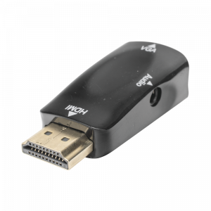 Adaptador (Convertidor) HDMI a VGA / HDMI Macho a VGA Hembra / Resolución 1920x1080 @ 60Hz / Adaptador de Audio de 3.5 mm / Chapado en Níquel