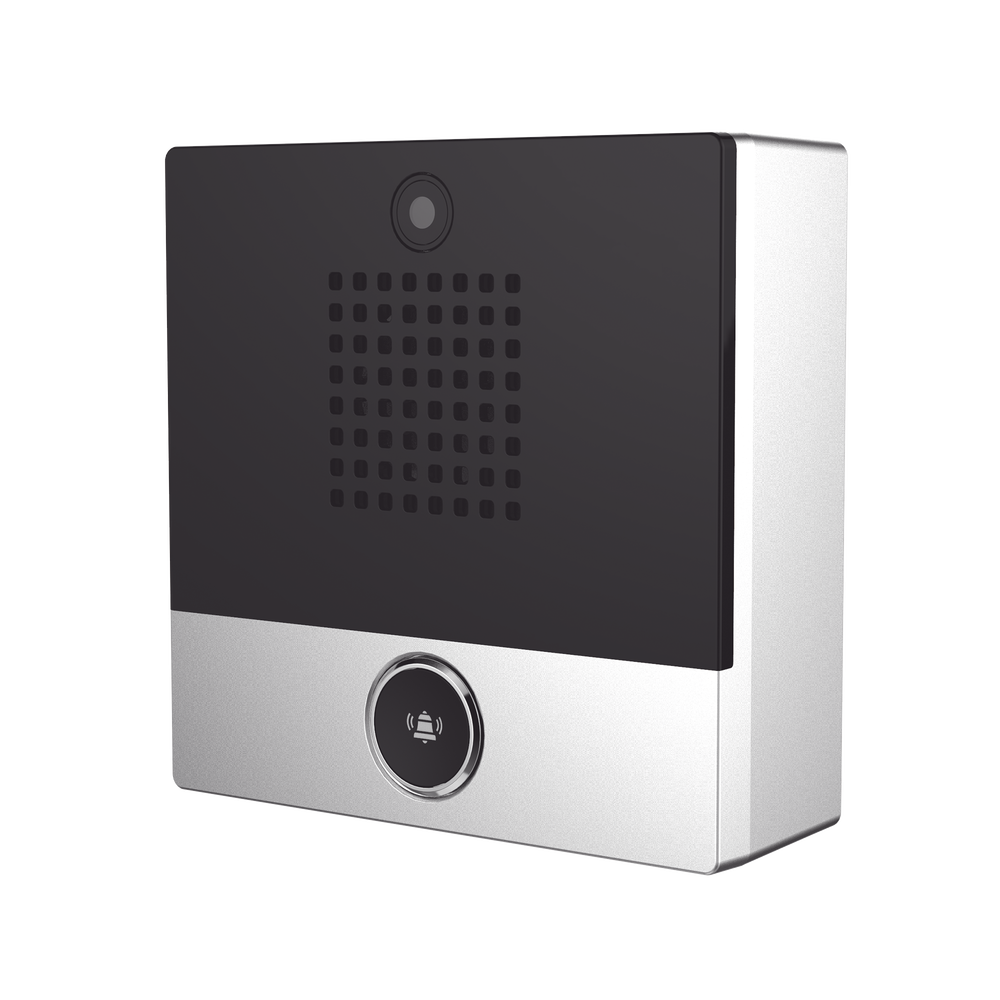 Mini video Intercomunicador para hotelería y hospitales, con diseño elegante, PoE, cámara 1Mpx, 1 botón, 1 relevador integrado de salida y entrada. - Imagen 2