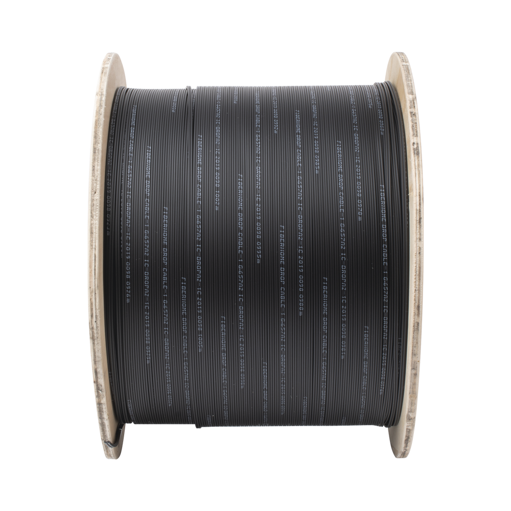 Carrete de 1 km de Fibra Óptica Drop, Interior/Exterior G.657A2 Monomodo de 1 Hilo (Unifibra), Dieléctrica, Forro Negro - Imagen 5