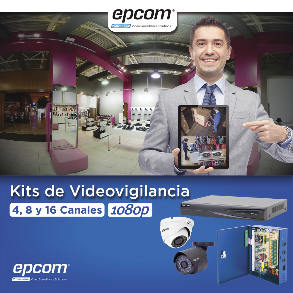 KIT TurboHD 1080p / DVR 16 Canales / 8 Cámaras Bala (exterior 2.8 mm) / 8 Cámaras Eyeball (exterior 2.8 mm) / Transceptores / Conectores / Fuente de Poder Profesional - Imagen 2