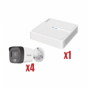 Kit IP 4Megapixel / NVR de 4 Canales con 4 Puertos PoE / 4 Cámaras IP Dual light con microfono