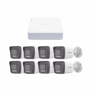 Kit IP 1080p (2 Megapixel) / NVR de 8 Canales con 8 Puertos PoE / 8 Cámaras IP Bala ColorVu Lite y Motion Detection 2.0 / Micrófono Integrado