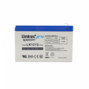 Batería de respaldo 12 V |  12 Ah |  AGM | Especial para Seguridad Electrónica | UPS | Sistemas de Emergencia | Vida útil 5 años | Terminales F1  + Adaptador F2