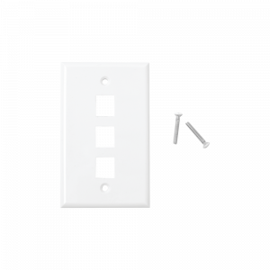 Placa de Pared de 3 Puertos, Keystone, Color Blanco