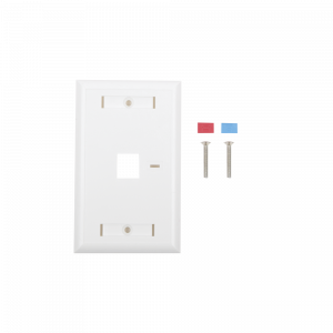 Placa de Pared de 1 Puerto, Keystone, con Espacio para Etiqueta, Color Blanco
