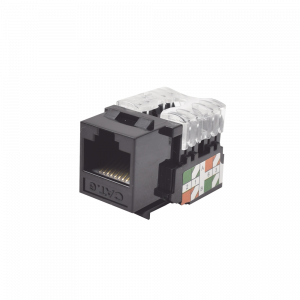 Módulo Jack Keystone Cat6 con Terminación 110 (Punchdown) para Faceplate - Color Negro