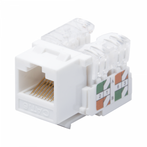 Módulo Jack Keystone Cat6 con Terminación 110 (Punchdown) para Faceplate - Color Blanco