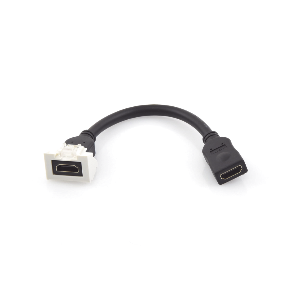 Adaptador HDMI con Pigtail Hembra-Hembra, Para Vídeo 720, 1080p, 4K UHD Compatible con Faceplates MAX Siemon de 2 Salidas, Color Blanco - Imagen 2