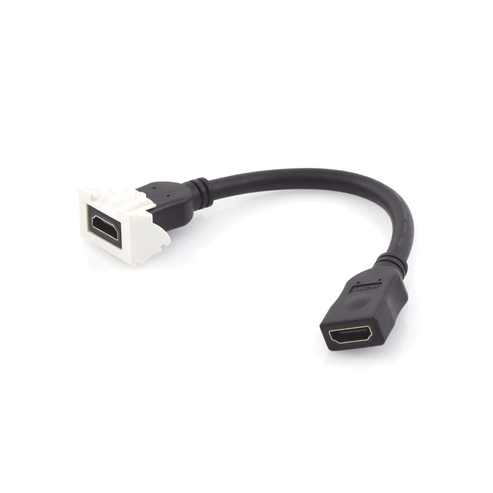 Adaptador HDMI con Pigtail Hembra-Hembra, Para Vídeo 720, 1080p, 4K UHD Compatible con Faceplates MAX Siemon de 2 Salidas, Color Blanco - Imagen 3