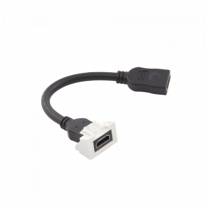 Adaptador HDMI con Pigtail Hembra-Hembra, Para Vídeo 720, 1080p, 4K UHD Compatible con Faceplates MAX Siemon de 2 Salidas, Color Blanco