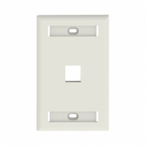 Placa de Pared Vertical, Salida Para 1 Puerto Keystone, Con Espacios Para Etiquetas, Color Blanco Mate