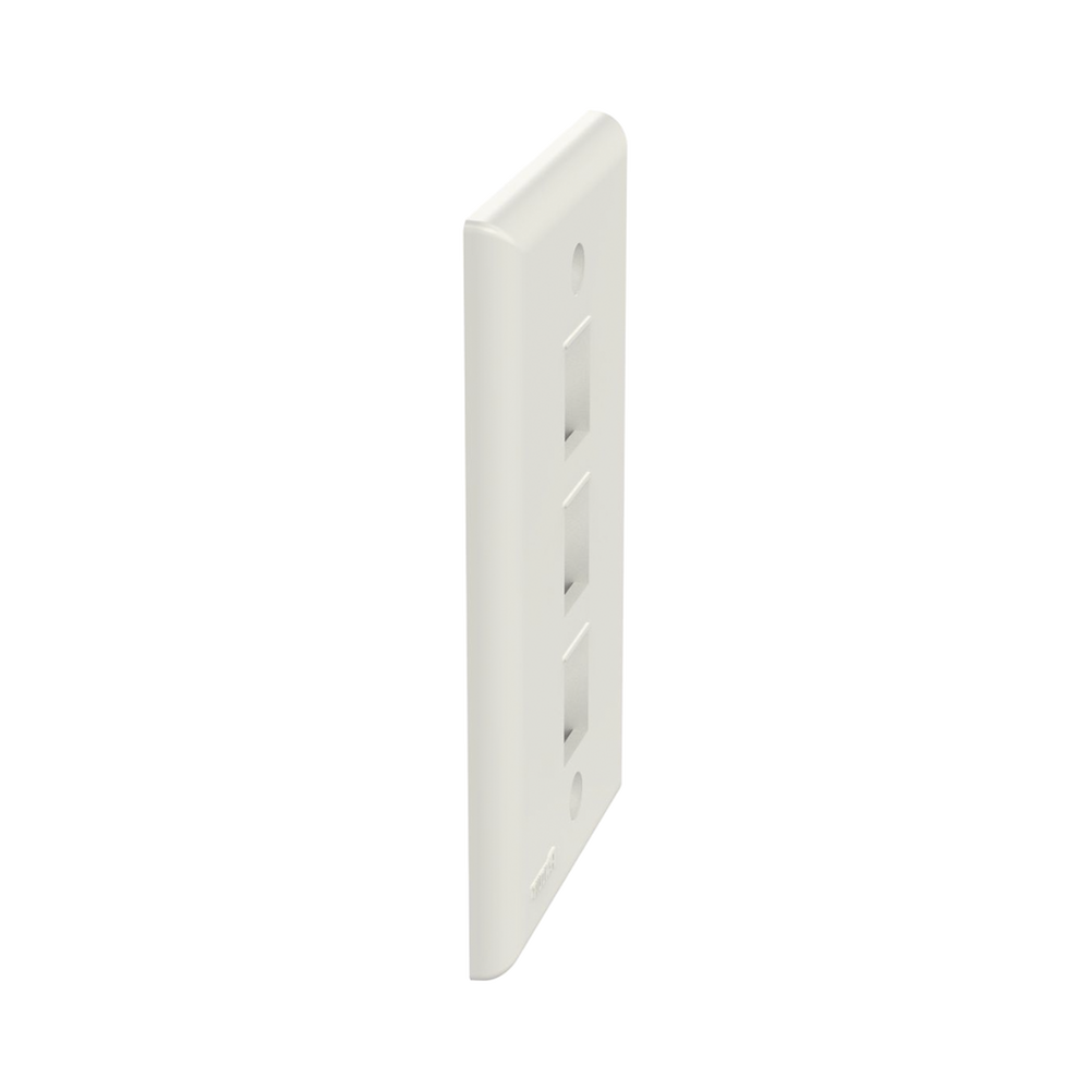 Placa de Pared Vertical, Salida Para 3 Puertos Keystone, Color Blanco Mate - Imagen 3