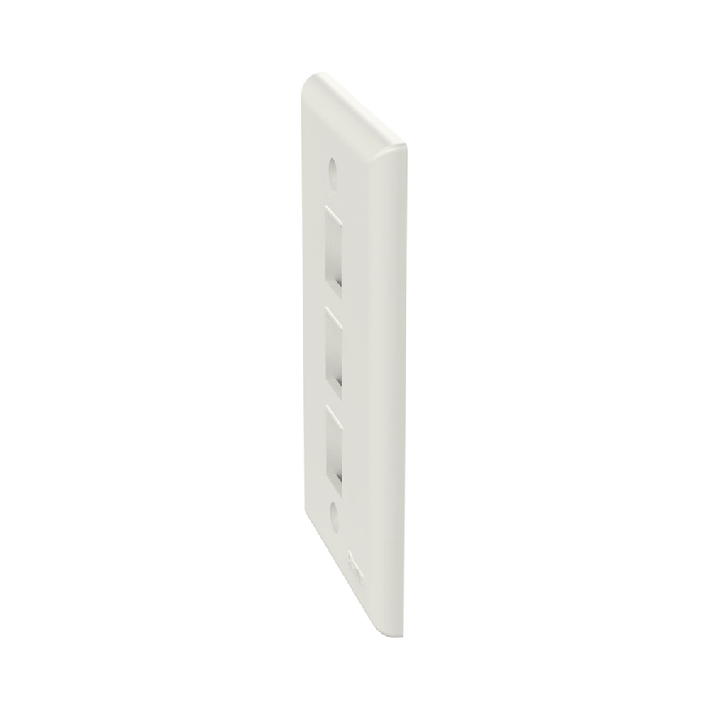 Placa de Pared Vertical, Salida Para 3 Puertos Keystone, Color Blanco Mate - Imagen 2