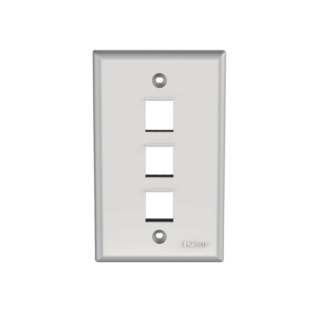 Placa de Pared Vertical, Salida Para 3 Puertos Keystone, Color Blanco - Imagen 2