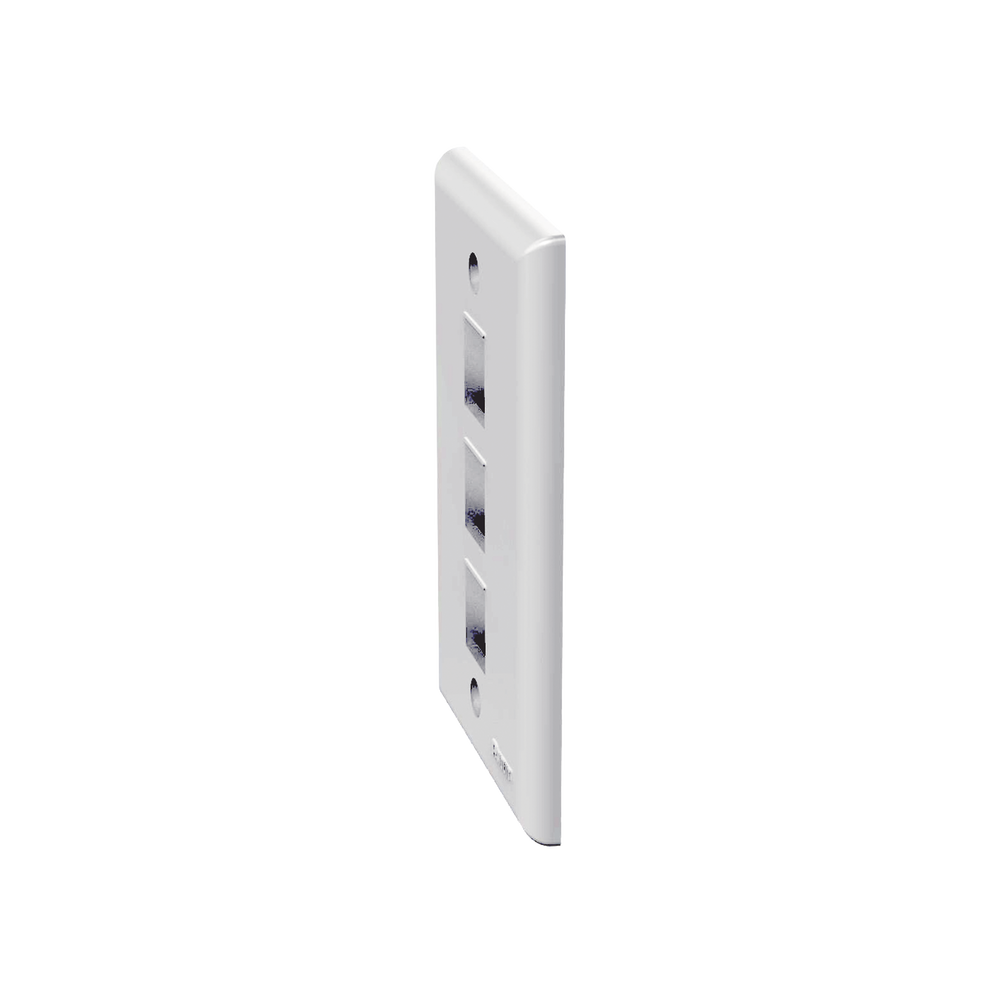 Placa de Pared Vertical, Salida Para 3 Puertos Keystone, Color Blanco - Imagen 3