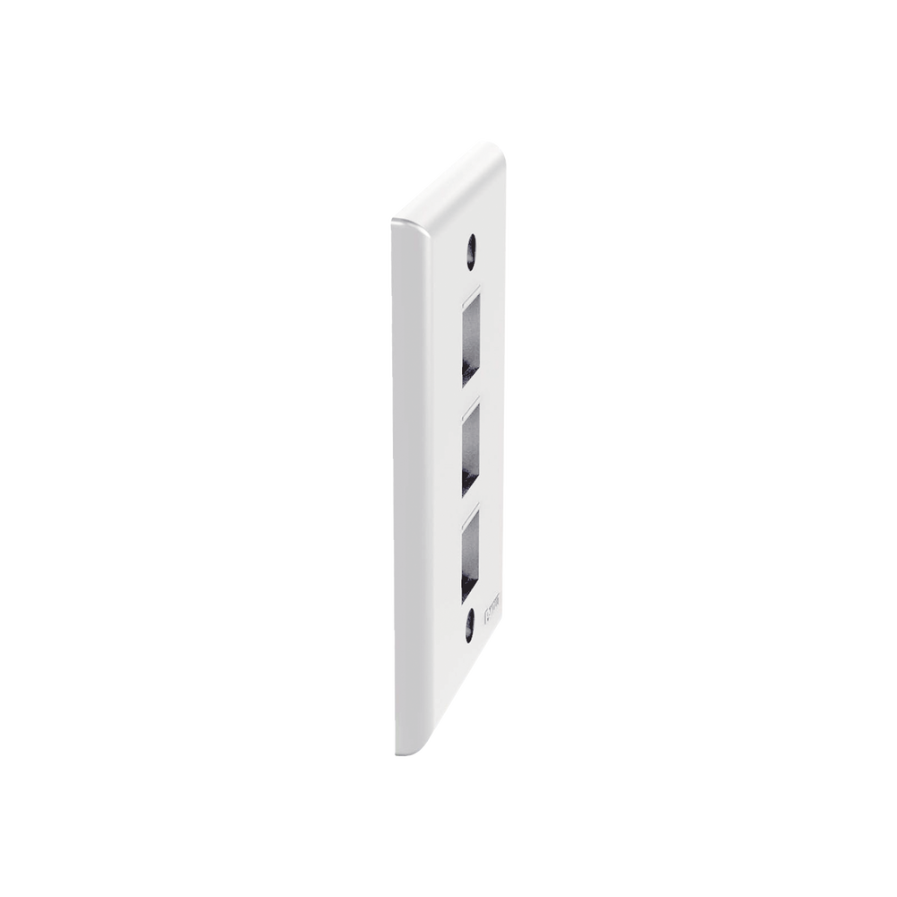 Placa de Pared Vertical, Salida Para 3 Puertos Keystone, Color Blanco - Imagen 4