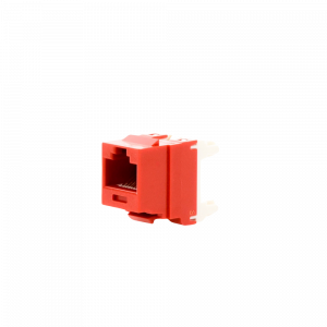 Conector Jack Estilo 110 (de Impacto), Tipo Keystone, Categoría 6, de 8 Posiciones y 8 Cables, Color Rojo