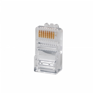 Plug RJ45 Cat5e, Para Cable UTP Calibre 22 a 26 AWG, Chapado en Oro de 50 Micras