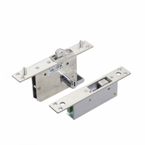 Cerradura eléctrica para puertas corredizas tipo gancho / apertura con llave ambos lados / Abierto en caso de falla/ IP65