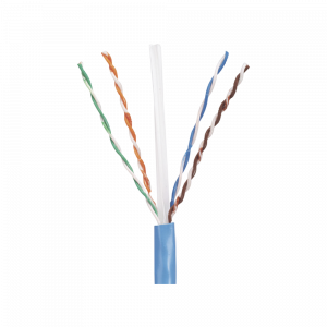 Bobina de Cable UTP 305 Metros (1000 Pies) de Cobre, PanNet, Azul, Categoría 5e (24 AWG), PVC (CM), de 4 Pares
