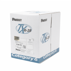 Bobina de Cable UTP 305 Metros (1000 Pies) de Cobre TX6-28Æ, Azul, Categoría 6, Diámetro Reducido (28 AWG), CM/LSZH, de 4 Pares