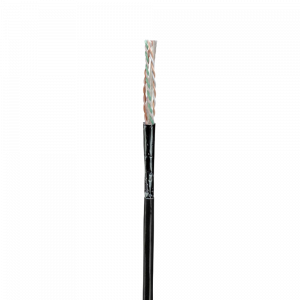 Bobina de Cable UTP de 4 Pares, Con Aislamiento de Fluoropolímero, Cat6A (23 AWG), Uso Interior/Exterior Para Entorno Ambiental de Altas Temperaturas (Hasta 125°C), CMP (Plenum), Color Negro, 305 Metros (1000 Pies)