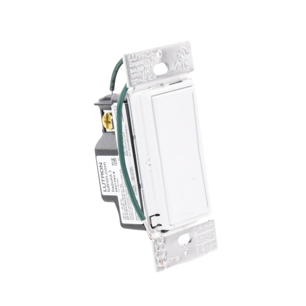 (RadioRa3) Atenuador táctil Sunnata Dimmer PRO color blanco, snow satin, cable neutro / soporta 250W LED - Imagen 2