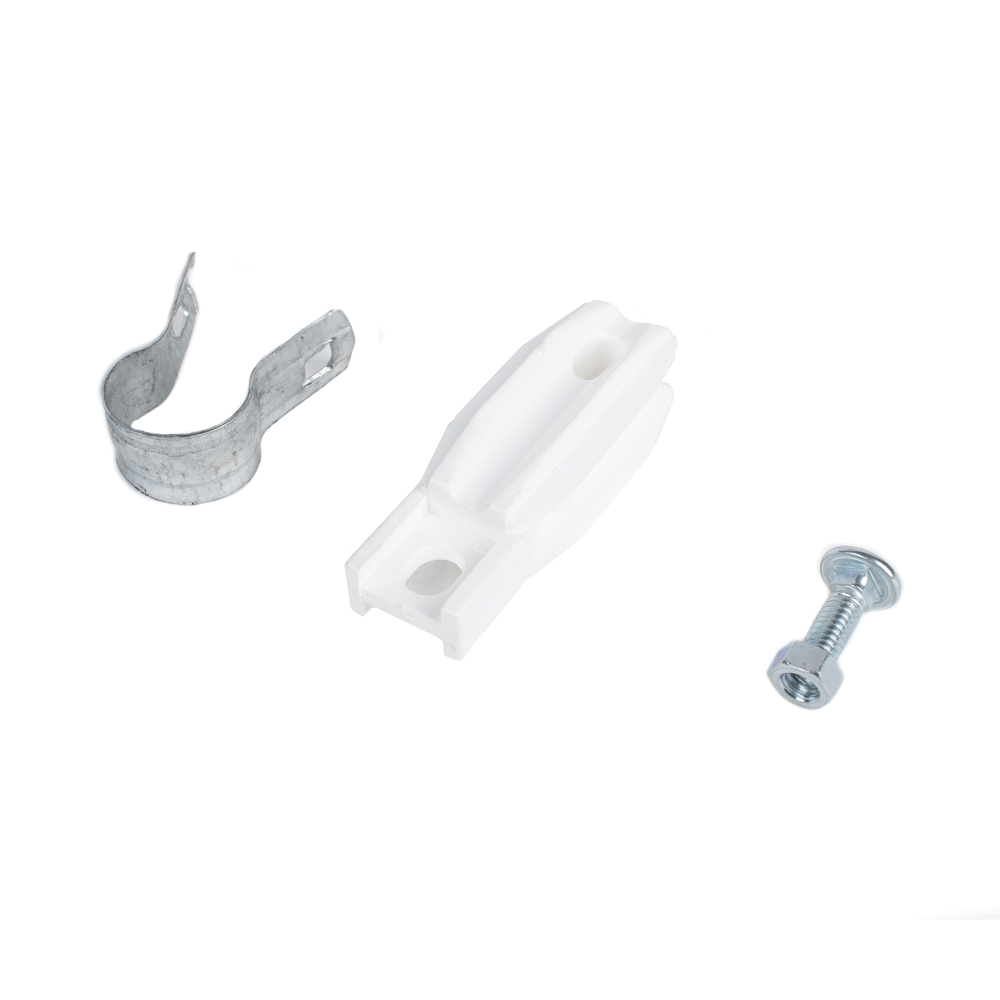 Aislador de paso o esquina de color BLANCO con abrazadera incluida de 1 Pulgada para uso en poste cerco eléctrico - Imagen 4