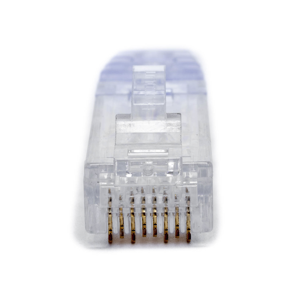 Plug RJ45 Cat6 de 5 Piezas, Para Cable UTP de Calibre 23-24 AWG, Chapado en Oro de 50 Micras, Paquete de 100 Piezas - Imagen 2
