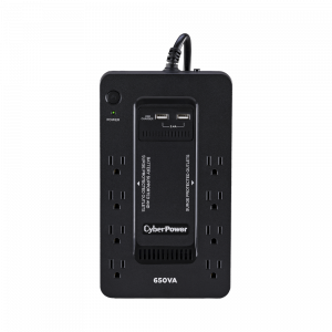 UPS de 650 VA/390 W, Topología Standby con Modo Ahorrador ECO, Entrada 120 Vca NEMA 5-15P, Con 8 Tomas NEMA 5-15R