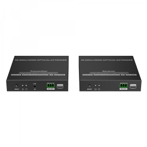 Kit extensor por fibra óptica | Hasta 40 kilómetros|  4K@60Hz | con IR | RS232
