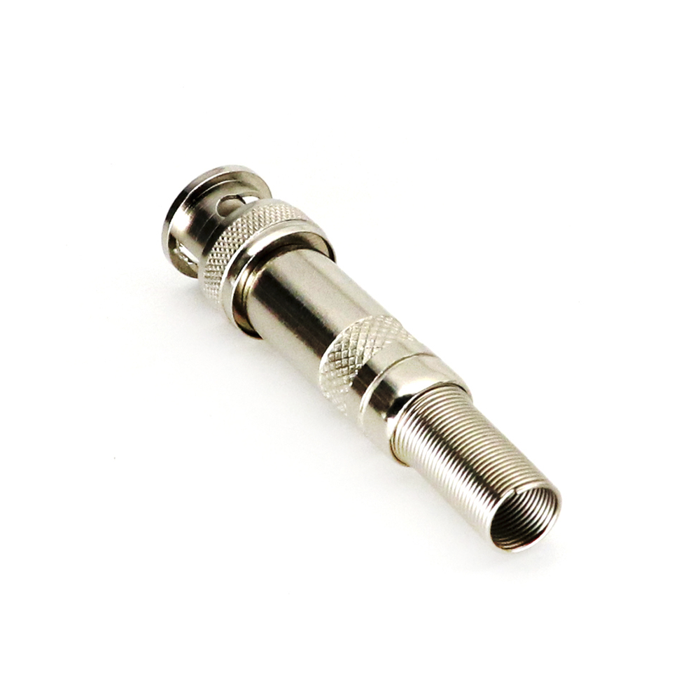 Conector BNC macho de 75 Ohm, con base de resorte para montar a presión cable coaxial RG-59/ Níquel/ Oro/ Teflón. - Imagen 3