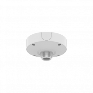 Base de Montaje para Techo SBP-180CMB / Aluminio / Color Blanco RAL9003 / Diámetro 180 mm / Peso 970 g / Tornillo TR30 / Orificio Conduit 19.1 mm / Compatible con Múltiples Modelos Hanwha