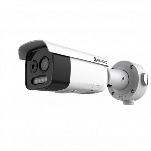 (HIKMICRO) Bala IP Bi-Espectral / Térmica (256 X 192 / 9.7 mm) + Óptica (5 MP / 12.4 mm) / IA GUANLAN / Rango: -20°C a 150°C / 8°C Margen / Detección de Fuego y Humo / Alarma Visual y Audible / Dual Light / PoE / IP67 / IK