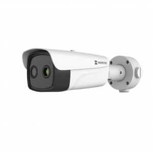 (HIKMICRO) Bala IP Bi-espectral / Térmica (384 X 288 / 9.7 mm) + Óptica (4 MP / 6.4 mm) / IA GUANLAN / Rango: -20°C a 650°C / 2°C Margen / Detección de Fuego y Humo / Alarma Visual y Audible / Dual Light / PoE / IP67 / Ant