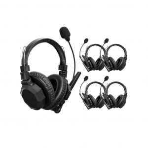 Intercomunicador Inalámbrico Binaural / Cancelación de Ruido IA / Rango 500 m (1640 ft) / Bluetooth / Batería 1050mAh / Resistente a Lluvia / Kit 5 Unidades