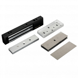 Kit Para Control de Acceso Incluye Chapa Magnética de 600 Lbs / Montaje En "U" Para Puerta de Cristal /  Uso Interior / Certificación UL / Color Negro / Diseño Elegante