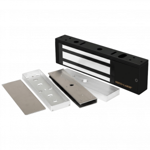 Kit Para Control de Acceso Incluye Chapa Magnética de 1200 Lbs Color Negro / Montaje En "U" Para Puerta de Cristal /  Uso Interior / Certificación UL / Diseño Elegante
